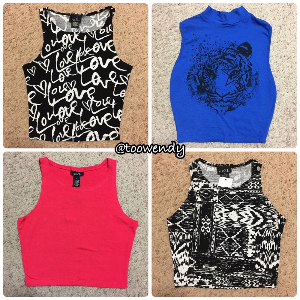 4 Rue21 High-Neck Sleeveless Crop Tops